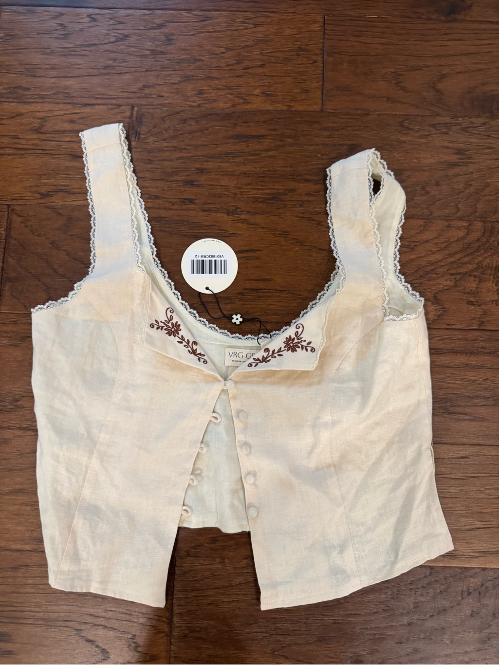 Vrg Girl Loretta Embroidered Top Nwt — image 2 of 4